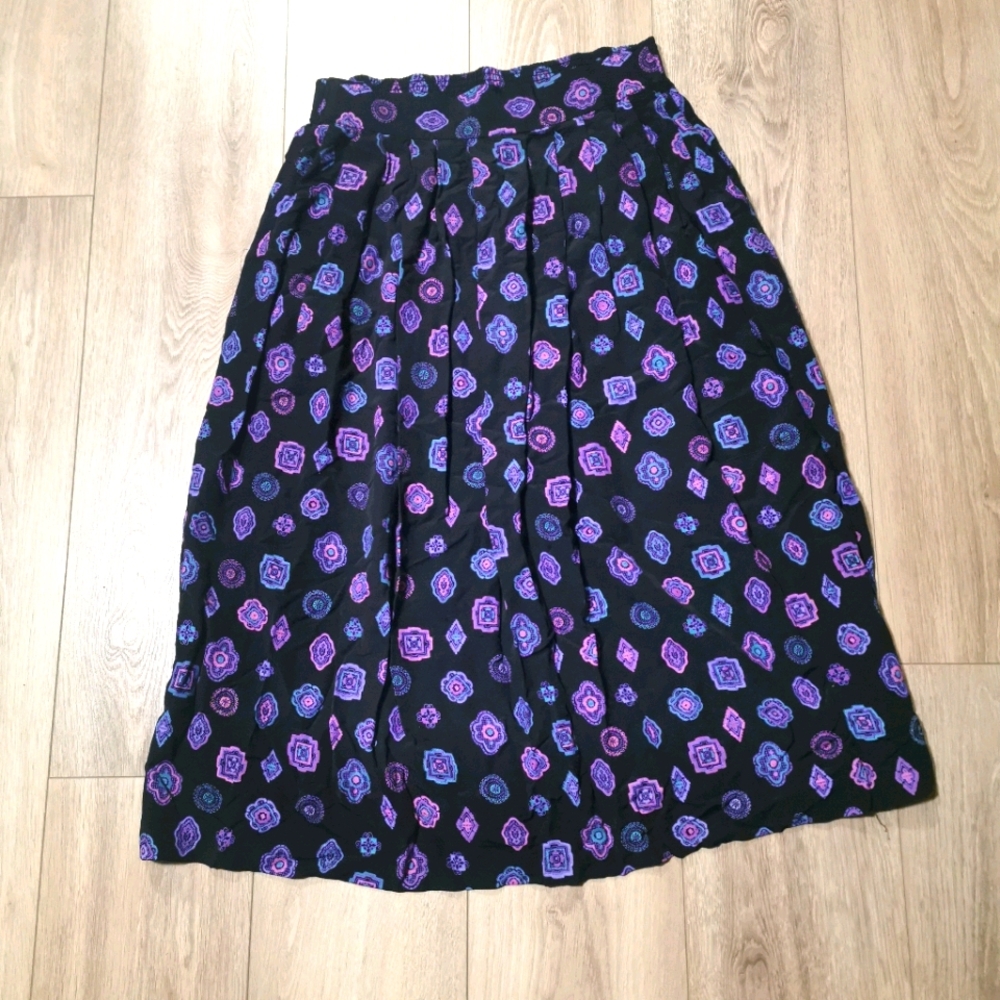 Vintage Katie Brooke Geometric Print Skirt 80s